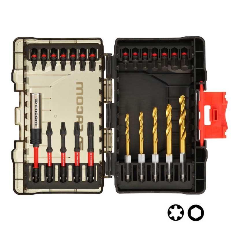 EN.1J24PB - Zestaw wierteł i końcówek do dokręcania 24 elementy