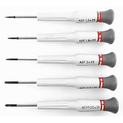 AEF.J1 - zestaw 5 wkrętaków Micro-Tech® do śrub z rowkiem i Phillips®, 1,5 - 2,5 mm i PH00