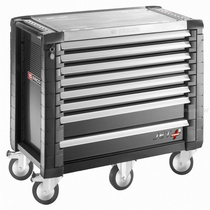 JET.8GM5 - wózek JET+, 8 szuflad, 5 modułów na szufladę, czarny