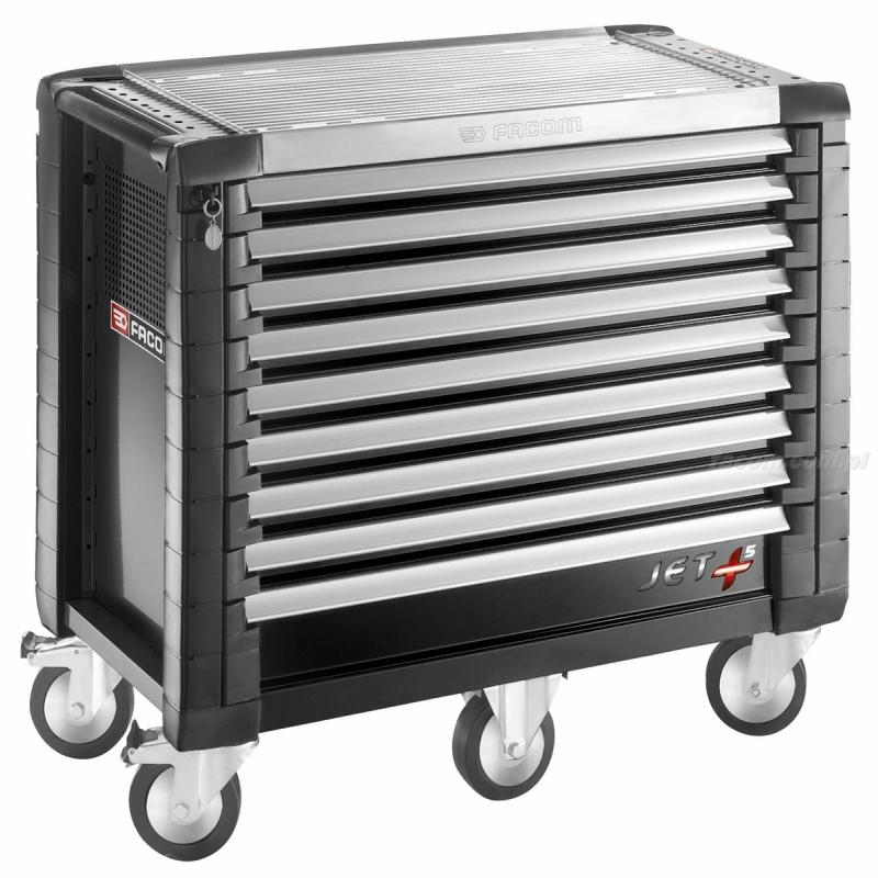 JET.9GM5 - wózek JET+, 9 szuflad, 5 modułów na szufladę, czarny