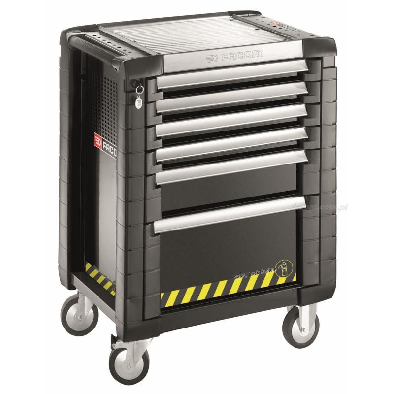 JET.6GM3S - wózek JET+, 6 szuflad, 3 moduły na szufladę, czarny