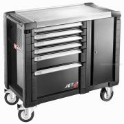 JET.T6GM3 - ruchome stanowisko pracy JET+, 6 szuflad, 3 moduły na szufladę, czarne