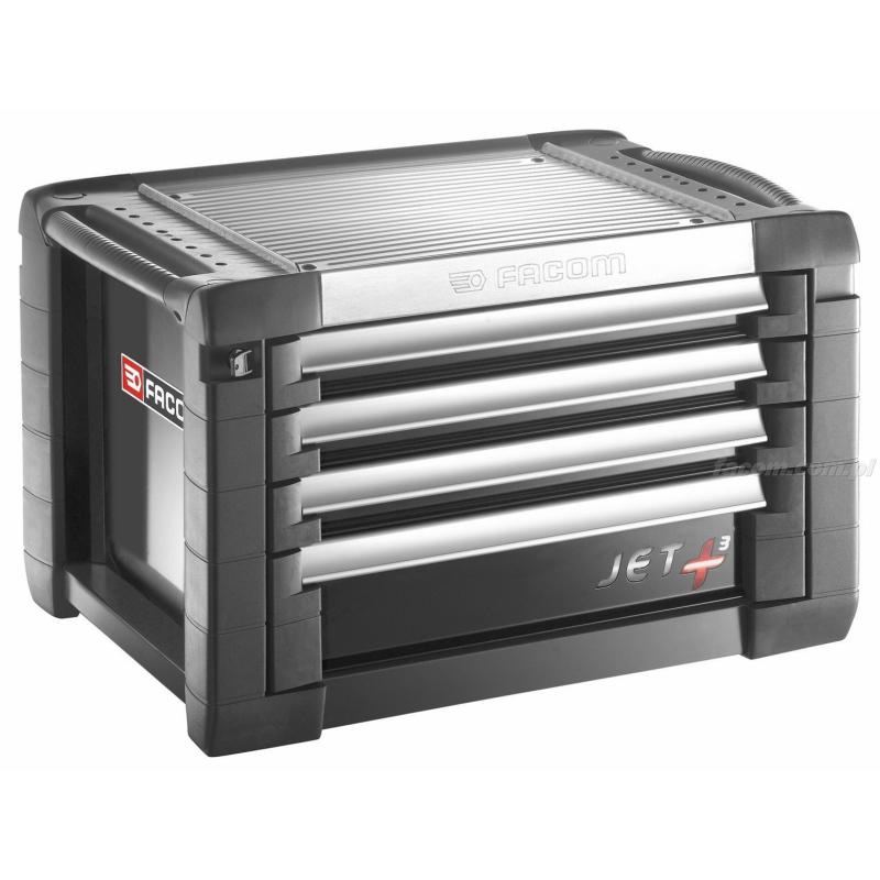 JET.C4GM3 - skrzynka JET+, 4 szuflady, 3 moduły na szufladę, czarna