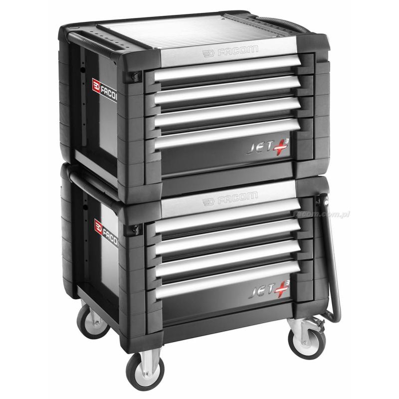 JET.C4GM3 - skrzynka JET+, 4 szuflady, 3 moduły na szufladę, czarna