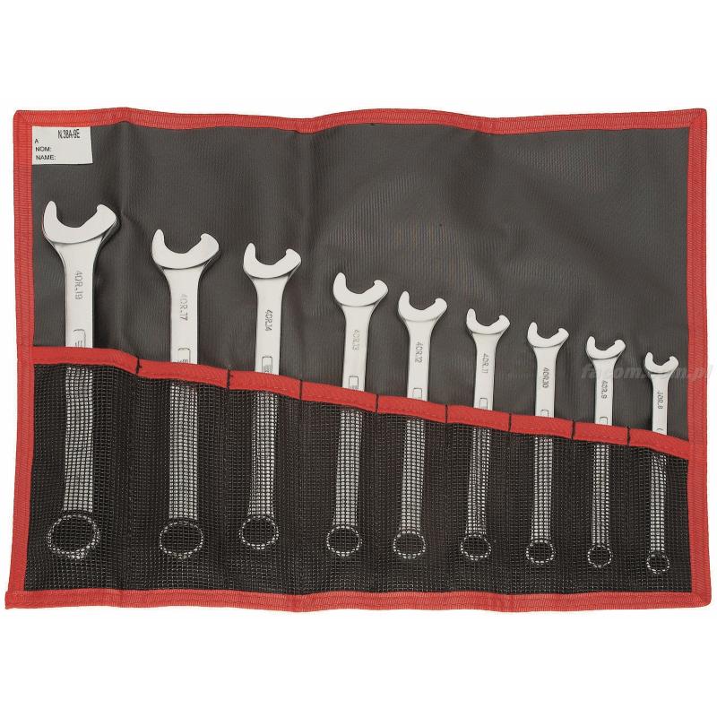 40R.JE9 - Zestaw kluczy oczkowo-płaskich szybkich, 8 - 19 mm