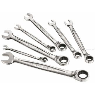 467.J7 - Zestaw kluczy oczkowo-płaskich grzechotkowych, 8 - 19 mm