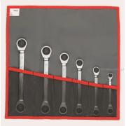 64.JU6T - Zestaw kluczy oczkowych grzechotkowych, 1/4"x5/16" - 7/8"x15/16"