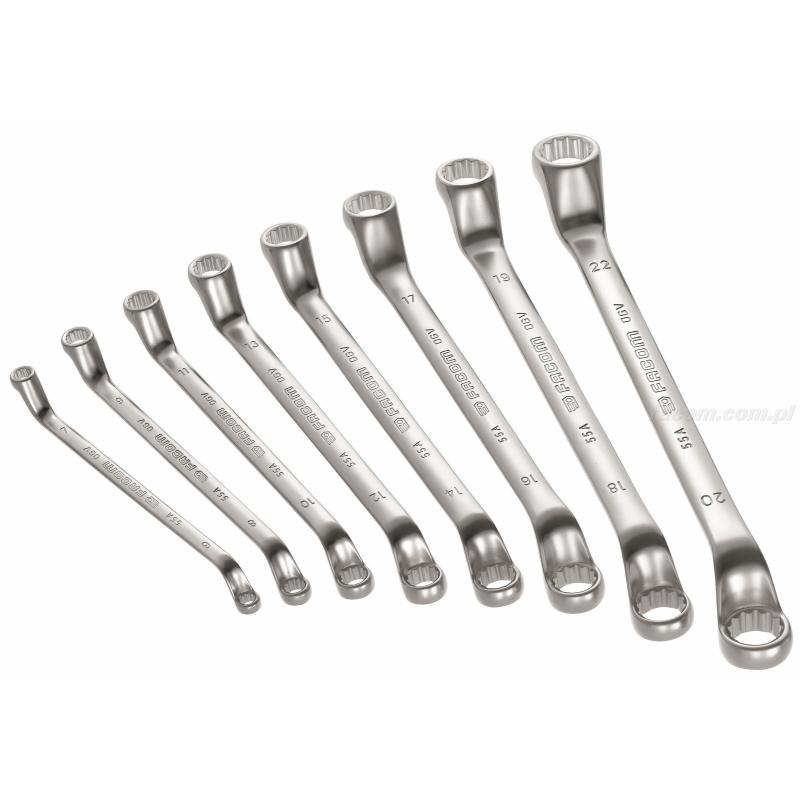 55A.JD8T - Zestaw kluczy oczkowych odsadzonych, 6x7 - 20x22 mm 55A.JD8T - Zestaw kluczy oczkowych odsadzonych, 6x7 - 20x22 mm