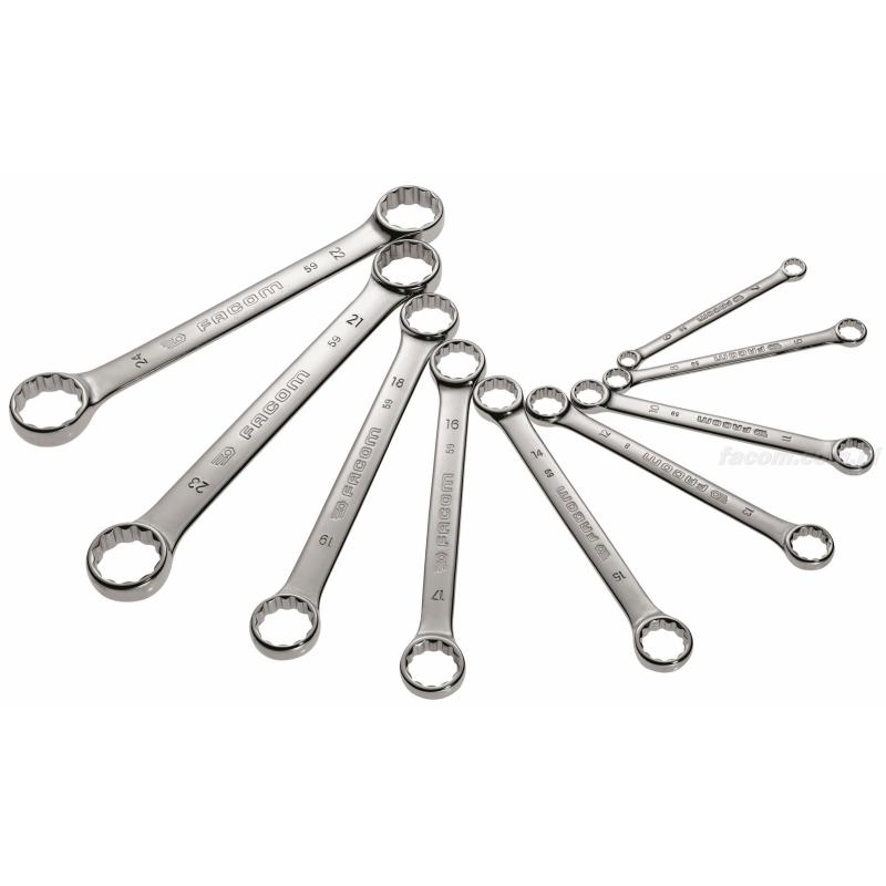 59.JN8T - Zestaw kluczy oczkowych prostych, 8x9 - 22x24 mm 59.JN8T - Zestaw kluczy oczkowych prostych, 8x9 - 22x24 mm