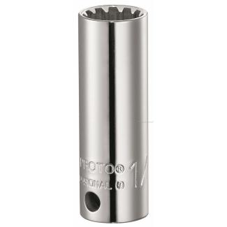 5014DPL - nasadka długa 3/8" z profilem nacinanym Spline, 7/16"