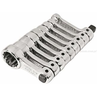 J5100 - zestaw 9 kluczy oczkowych z zabierakiem kwadratowym 3/8" - 12-kątnym