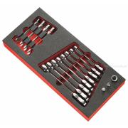 MODM.467FJ12 - Moduł kluczy oczkowo-płaskich grzechotkowych, przegubowych, 8 - 19 mm