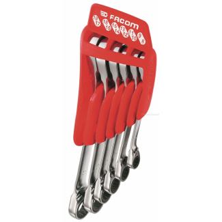 65.JP6 - Zestaw kluczy oczkowych grzechotkowych, 8x9 - 17x19 mm