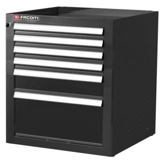 JLS2-MBS6TBS - Szafka niska Jetline - 6 szuflad, czarna