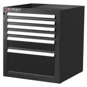 JLS2-MBS6TBS - Szafka niska Jetline - 6 szuflad, czarna