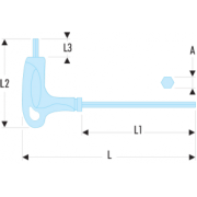 84TZ.3SLS - Klucz trzpieniowy 6-kątny, 3 mm SLS