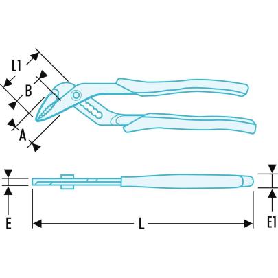 180.CPESLS - Szczypce nastawne o dużej rozwartości, 250 mm SLS