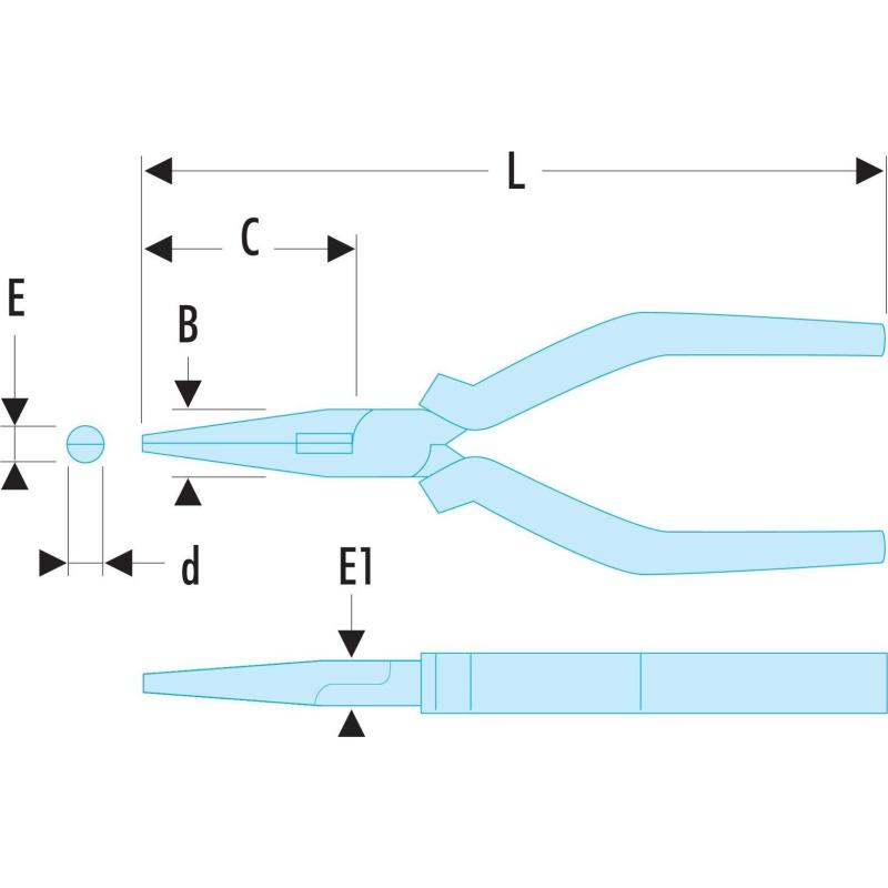 185.20CPESLS - Szczypce półokrągłe o szczękach wydłużonych, 200 mm SLS 185.20CPESLS - Szczypce półokrągłe o szczękach wydłużonych, 200 mm SLS