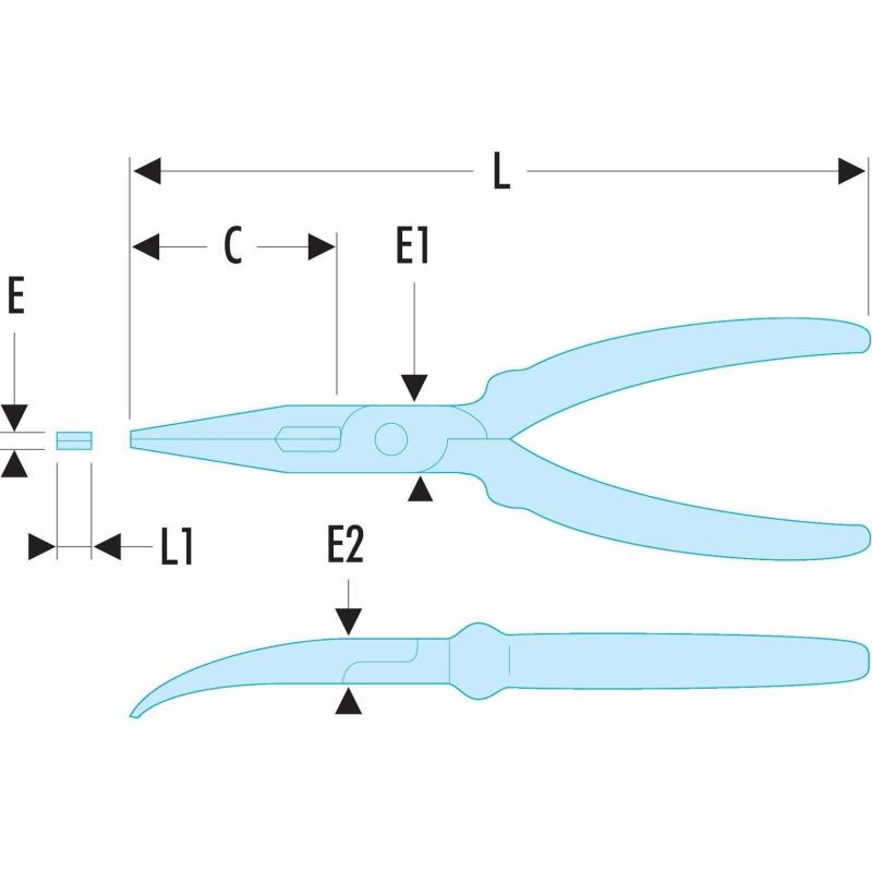 195.16CPESLS - Szczypce półokrągłe, krótkie, 160 mm SLS