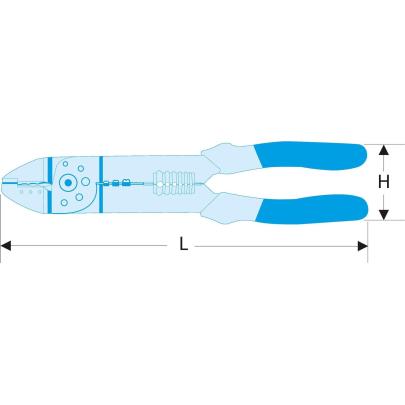 449BSLS - Szczypce do zaciskania konektorów wstępnie izolowanych, model standardowy, zakres 0,75 - 6 mm² SLS
