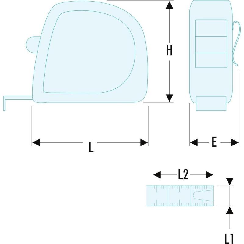 893.519SLS - Miara zwijana w obudowie z ABS 5m SLS