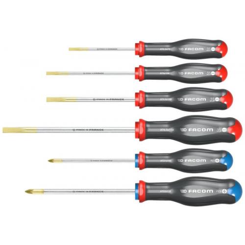 AT.1PB - Set of 6 screwdrivers Protwist® for slotted screws and Pozidriv®, 3.5 - 6.5 mm, PZ1 - PZ2
