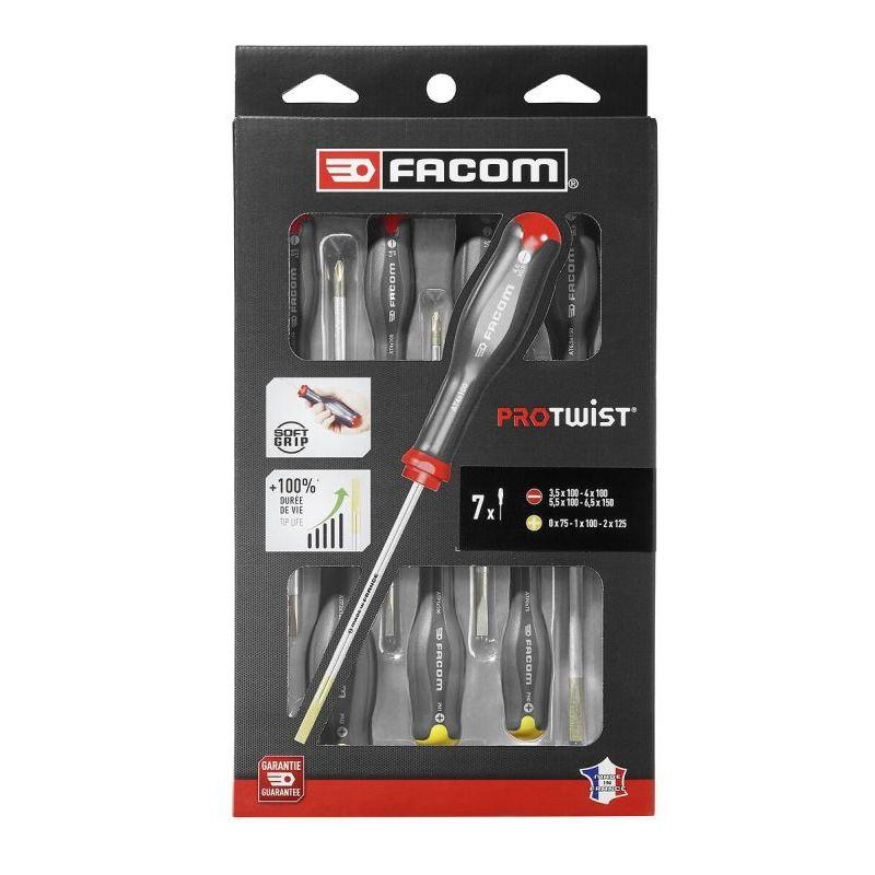 AT.7PB - Zestaw 7 wkrętaków Protwist® do śrub  z rowkiem i krzyżakowych Phillips®