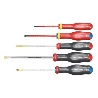 AT.J5VEPB - Zestaw 5 wkrętaków Protwist® do śrub z rowkiem izolowanych 1000V i krzyżakowych Pozidriv®