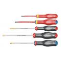AT.J5VEPB - Set of 5 screwdrivers Protwist® for slotted screws, Pozidriv® and isolated 1000V, 3.5 - 6.5 mm, PZ1 - PZ2
