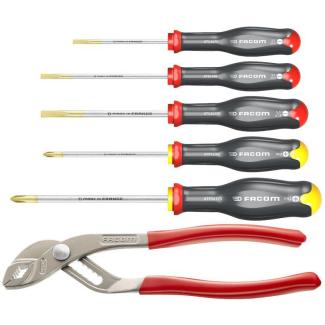 AT5.170PB - Zestaw 5 wkrętaków Protwist® do śrub z rowkiem i krzyżakowych Phillips® + szczypce