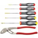 AT5.170PB - Set of 5 screwdrivers Protwist® for slotted screws and Phillips® + pliers, 3.5 - 5.5 mm, PH1 - PH2