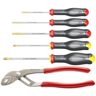 AT5.170PB - Zestaw 5 wkrętaków Protwist® do śrub z rowkiem i krzyżakowych Phillips® + szczypce
