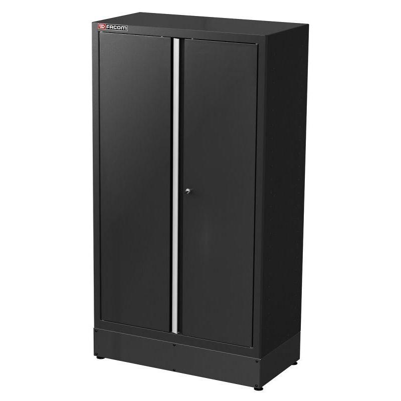 JLS2-A1000PPBS - Szafa wysoka Jetline+, 2 drzwi pełnych, 3 półki, czarna