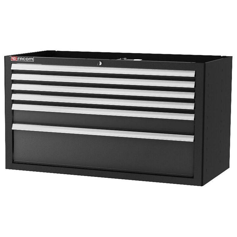 JLS2-MBD6TBS - Szafka niska Jetline+, podwójna, 6 szuflad, czarna