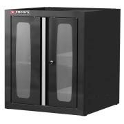 JLS2-MBSPVBS - Szafka niska Jetline+, pojedyncza z drzwiami przeszklonymi, czarna