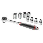 S.4JE9PB - Zestaw nasadek 1/2" z grzechotką, 12-kątnych, 8 - 19 mm