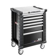 JET.6NM3A - Wózek JET, 6 szuflad, 3 moduły na szufladę, czarny