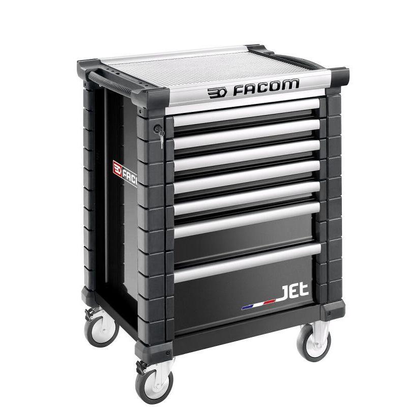 JET.7NM3A - Wózek JET, 7 szuflad, 3 moduły na szufladę, czarny