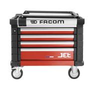 JET.CR4M3A - Skrzynka na kółkach JET, 4 szuflady, 3 moduły na szufladę, czerwona