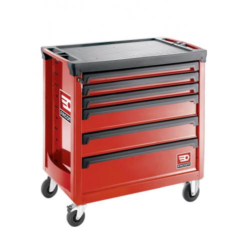 ROLL.6M4A - Roller cabinet - 6 drawers - 4 modules per drawer, red