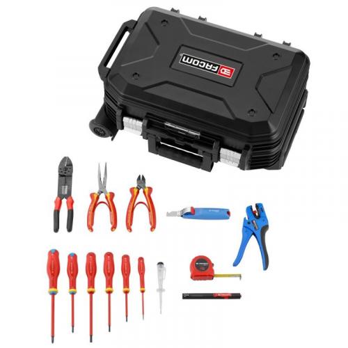 BV.R30CM2PB - Set of 14 tools for electricians, in carrying case on wheels BV.R30PB