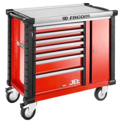 JET.T7M3A - Ruchome stanowisko pracy JET, 7 szuflad, 3 moduły na szufladę, czerwone