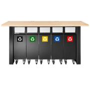 JLS2-5BINS - Zestaw 5 pojemników do segregacji odpadów JETLINE+, z klapami wrzutowymi