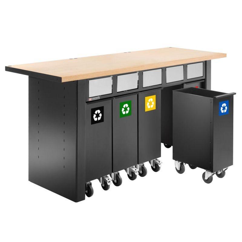 JLS2-5BINS - Zestaw 5 pojemników do segregacji odpadów JETLINE+, z klapami wrzutowymi