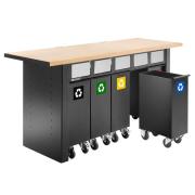 JLS2-5BINS - Zestaw 5 pojemników do segregacji odpadów JETLINE+, z klapami wrzutowymi