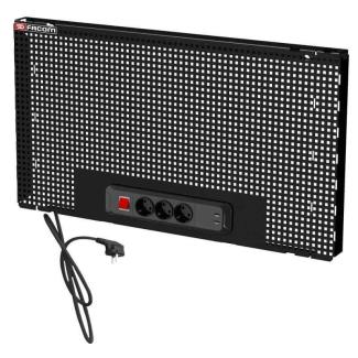 JLS2-PPAV1USBBS - Tablica połówkowa do zawieszania na ścianie Jetline+, 1 moduł + zestaw gniazdek i USB, czarna