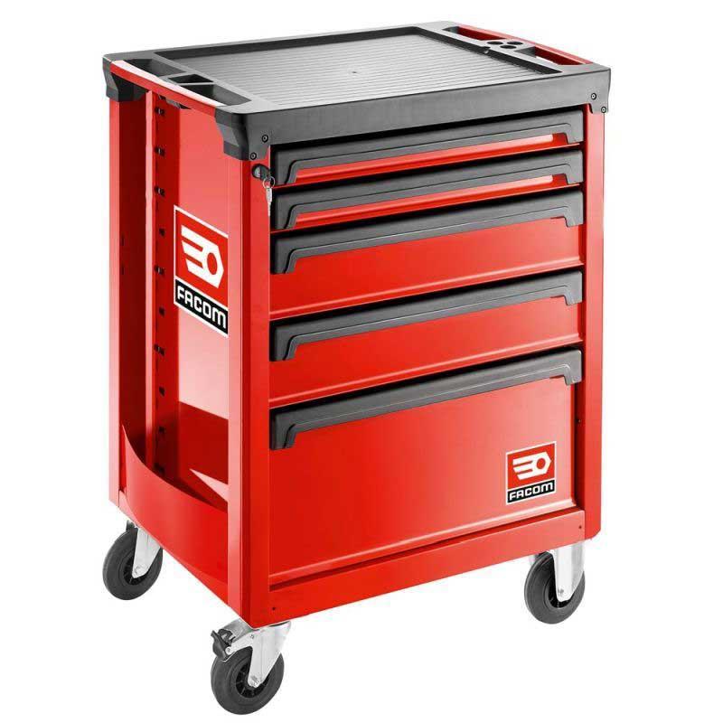ROLL.5M3APB - Wózek ROLL, 5 szuflad, 3 moduły na szufladę, czerwony
