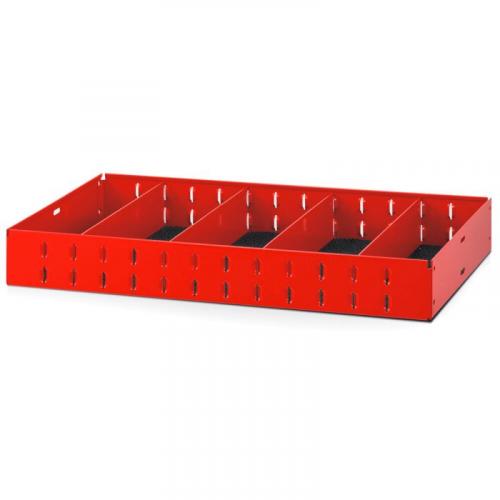 U50030030 - Small wide shelf with 4 removable dividers, 682.5 x 375 x 90 mm