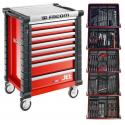 JETCM175BNL - Roller cabinet with equipment, 15 modules, red