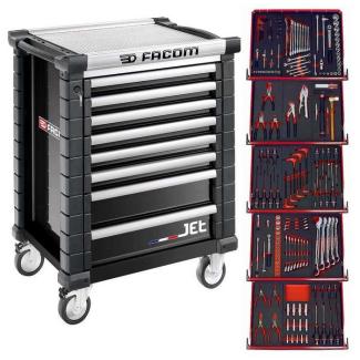 JETCMM175GBNL - Wózek warsztatowy z wyposażeniem, 15 modułów piankowych, czarny